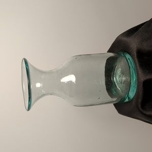 Vtg. Small Hand blown carafe. 6" x 3" Vase, bedside water.